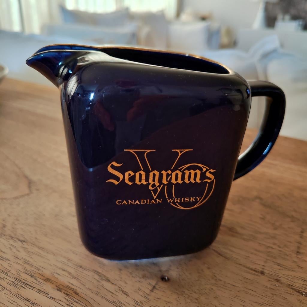 Petite cruche Vintage marine et dorée, Enlèvement ou Envoi