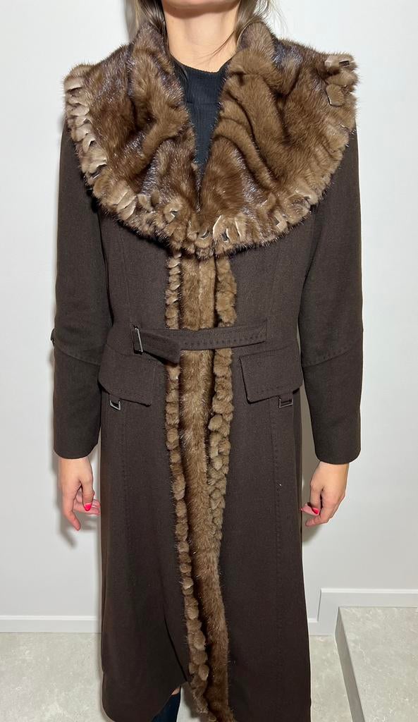 Manteau en laine et renard, Taille 38/40 (M), Sam Rone, Enlèvement ou Envoi, Comme neuf