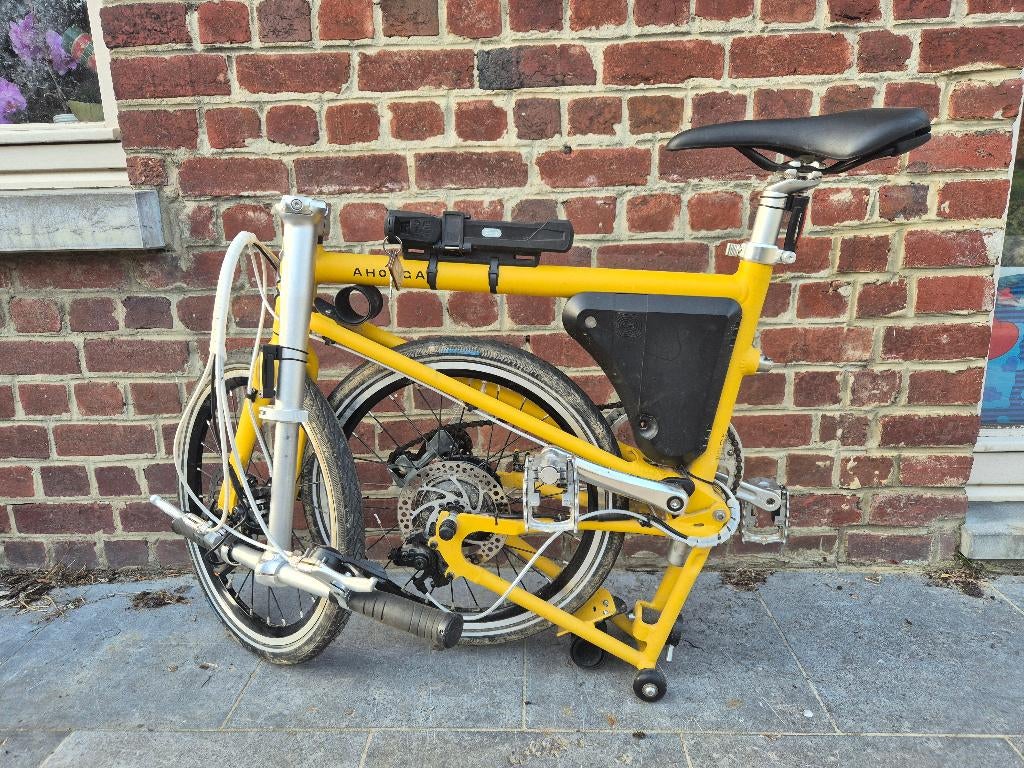 Vélo pliant électrique Ahooga 36V – Jaune – Quasi neuf, Fietsen en Brommers, Fietsen | Vouwfietsen, Minder dan 14 inch, Versnellingen