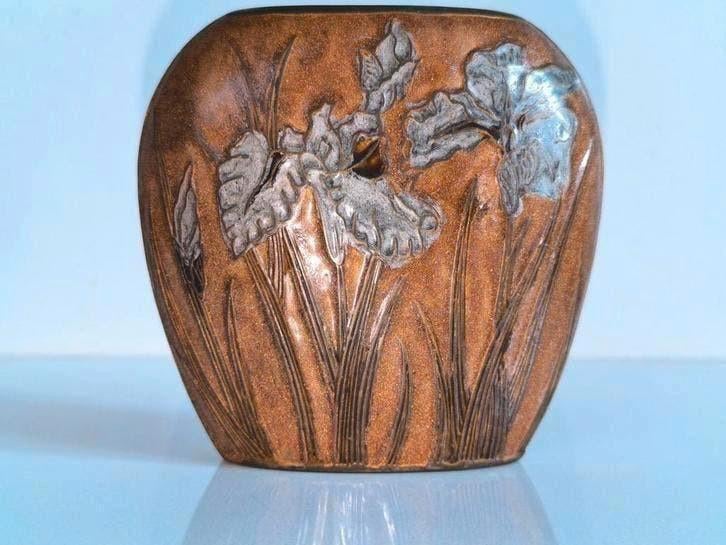 Geglazuurde koperen vintage vaas, Huis en Inrichting, Woonaccessoires | Vazen, Ophalen of Verzenden