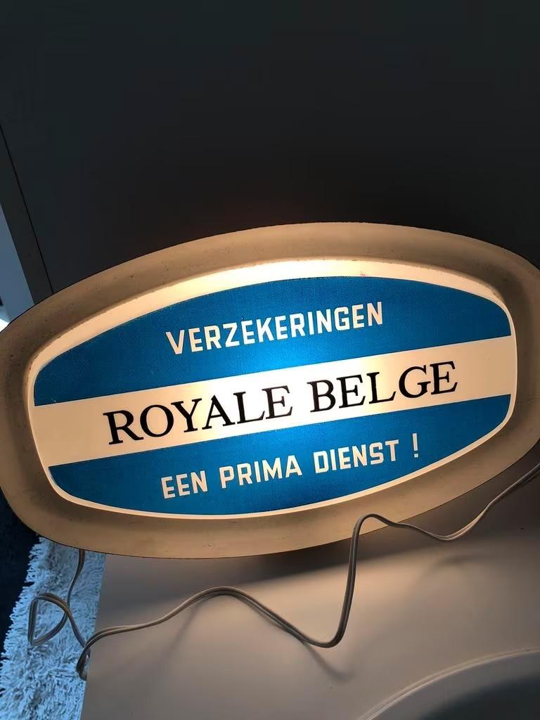 Enseignelumineuse rare Assurances ROYALE BELGE, Envoi, Comme neuf