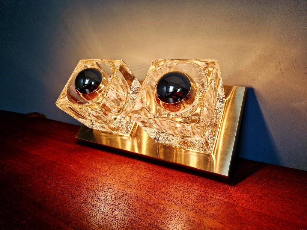 Dubbele wandlamp, Ice Cube, Peill & Putzler, 1970, Ophalen of Verzenden