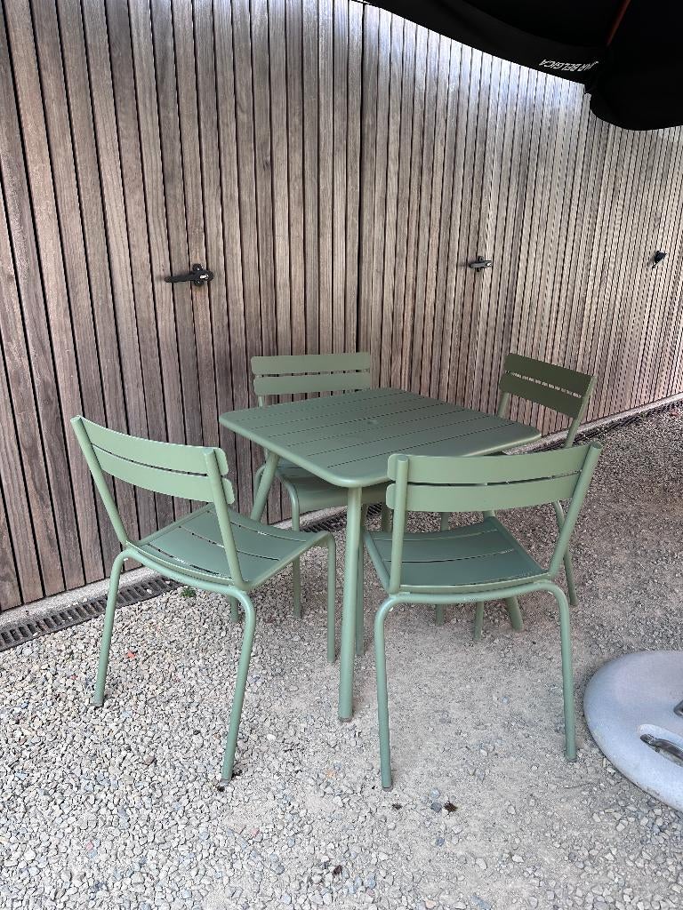 FERMOB TUINTAFEL 80x80, Tuin en Terras, Tuintafels, Ophalen, Zo goed als nieuw, Vierkant, Aluminium