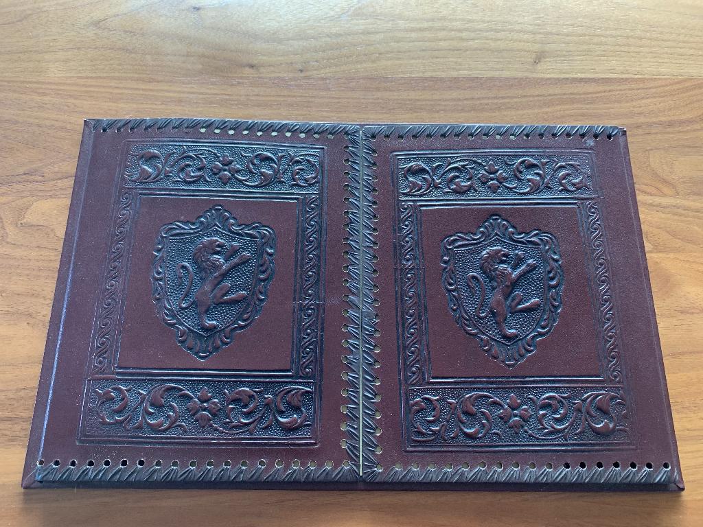 Chemise de bureau vintage cuir  Motif lion héraldique  1970, Antiquités & Art, Antiquités | Bureau & Affaires, Enlèvement ou Envoi