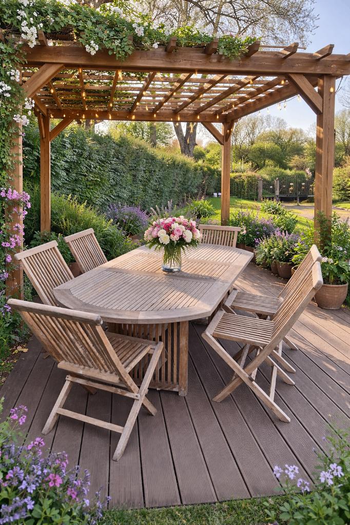 Table avec pied tres special en teck + 6 chaises pliables, Jardin & Terrasse, Enlèvement, Utilisé, Ovale, Bois de teck