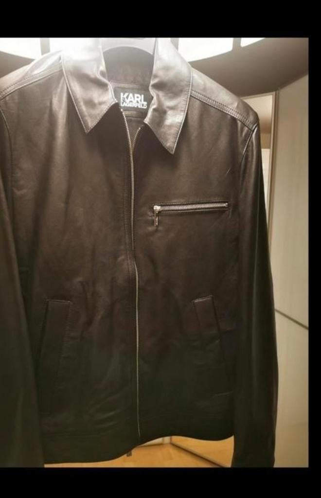 Karl Lagerfeld lederen jas, Kleding | Heren, Jassen | Zomer, Ophalen, Zwart