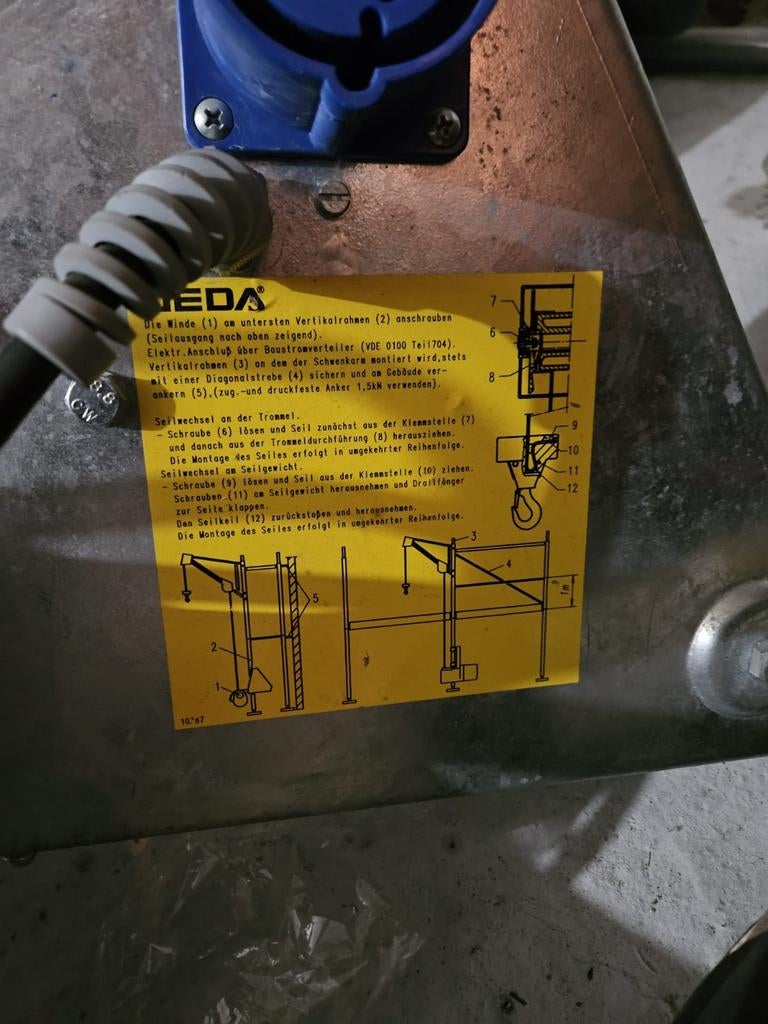 Geda maxi 150 s 81m cable lift ( geda lier), Ophalen