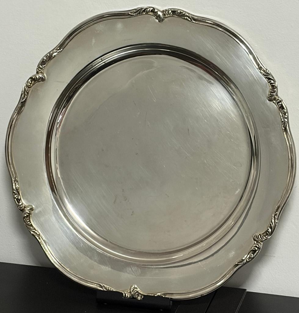 Plateau Rond Wiskemann en Argent Plaqué, Antiquités & Art, Enlèvement ou Envoi, Argent