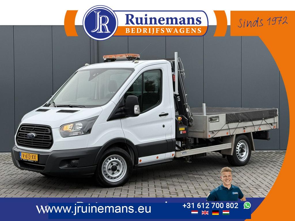 Ford Transit 2.0 TDCI EURO 6 / PICK UP / HIAB KRAAN T-CLX 01, Wit, Ford, Onderhoudsboekje, 179 g/km