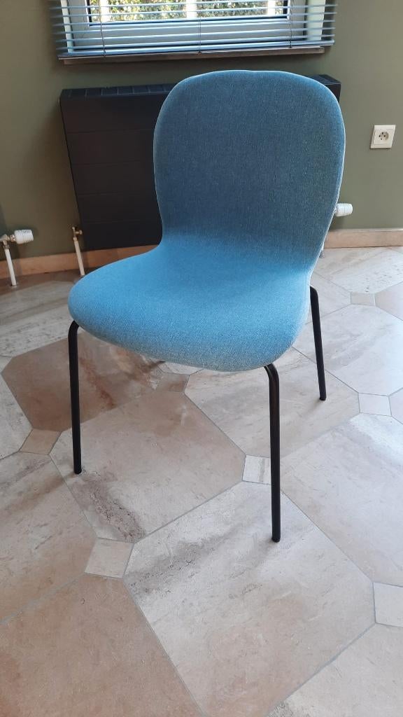 6x lichtblauwe stoel, Maison & Meubles, Chaises, Comme neuf, Cinq, Six Chaises ou plus, Bleu, Enlèvement