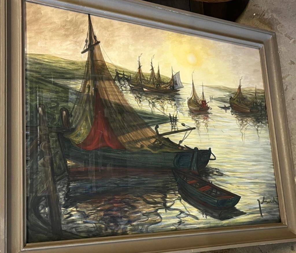 Schilderij “Marine” – Theo Idserda (90 x 70 cm), Antiek en Kunst, Kunst | Schilderijen | Klassiek, Ophalen