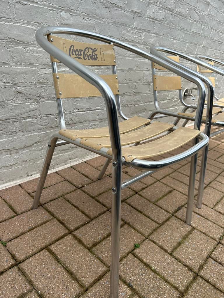 Coca Cola stoelen 5 stuks retro vintage, Ophalen, Gebruikt, Gebruiksvoorwerp