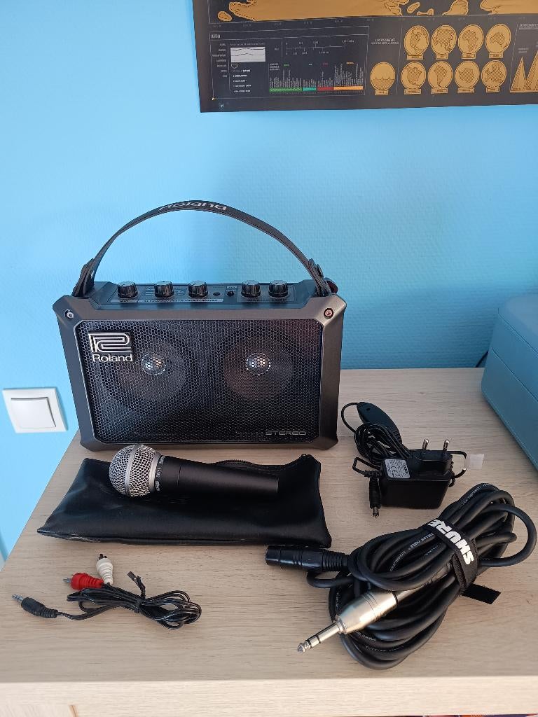 Set micro, pied et amplificateur, Musique & Instruments, Enlèvement, Comme neuf, Micro chant