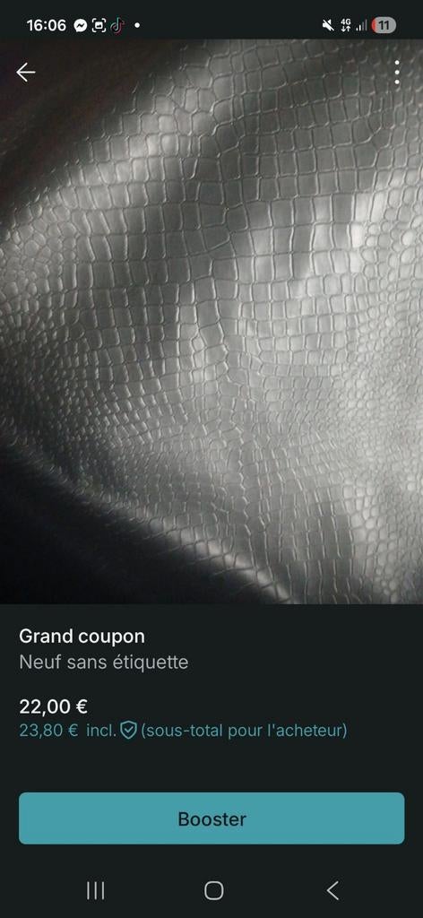 Simili cuir noir, Hobby & Loisirs créatifs, Tissus & Chiffons, 200 cm ou plus, Comme neuf, Enlèvement, 120 cm ou plus