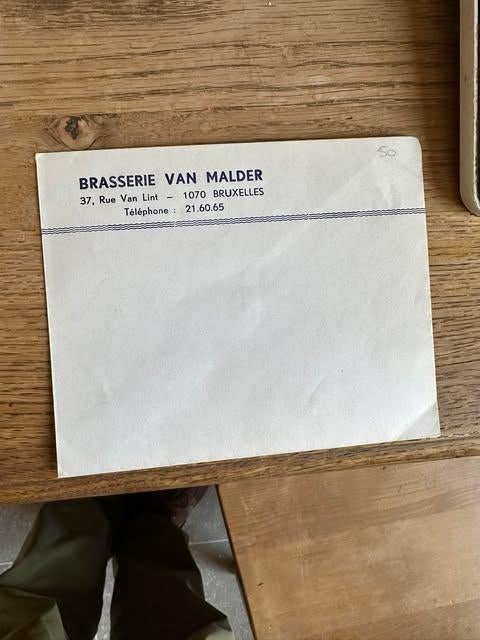 omslag Brasserie Van Malder Bruxelles toegekleefd, Ophalen of Verzenden, Zo goed als nieuw, Overige typen, Overige merken