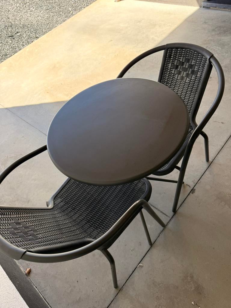 Table de jardin + chaises, Jardin & Terrasse, Chaise, Salons de jardin, Aluminium, Comme neuf