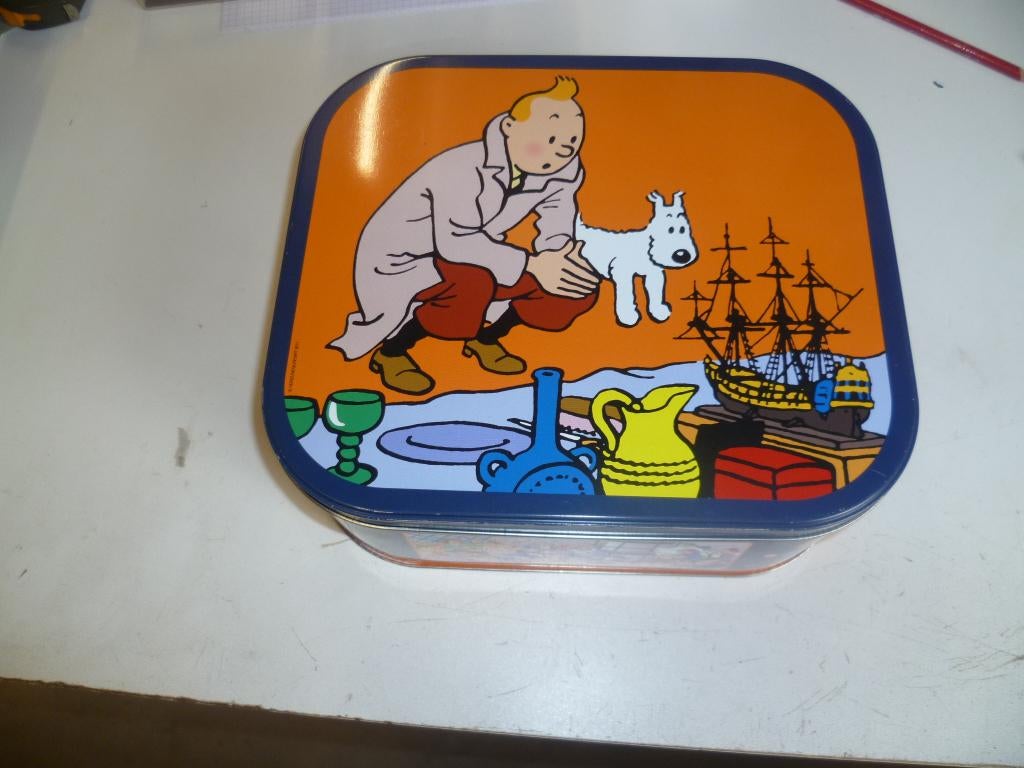 boite métallique Tintin, Collections, Enlèvement ou Envoi, Biscuits