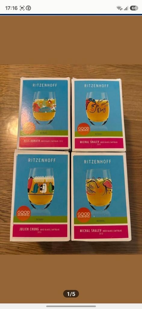Prachtige set Ritzenhoff glazen, Verzamelen, Glas en Drinkglazen, Nieuw, Frisdrankglas, Ophalen