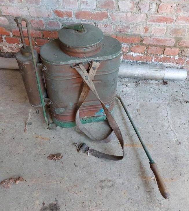 Koperen rugspuit / sproeier, Antiek en Kunst, Ophalen