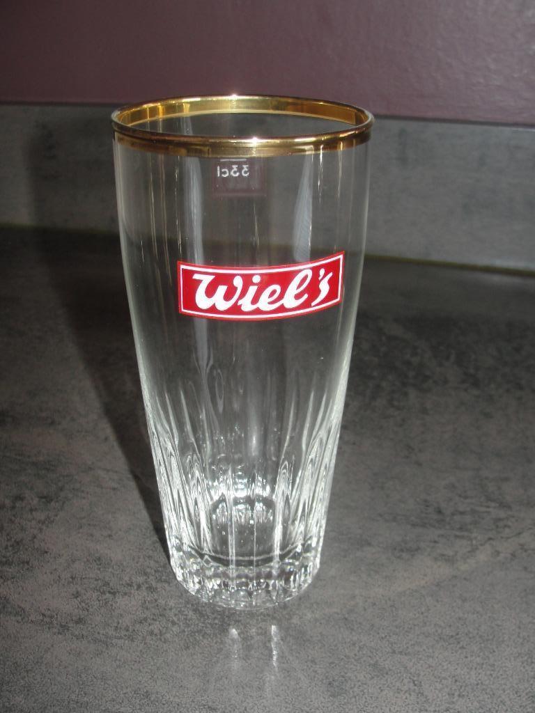 Ancien verre à bière "Wiel's" (33cl)., Collections, Marques de bière, Enlèvement ou Envoi, Comme neuf, Verre ou Verres, Autres marques