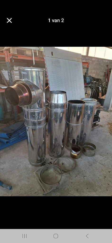 dubbelwandig rookkanaal, Ophalen, Zo goed als nieuw, Kachel