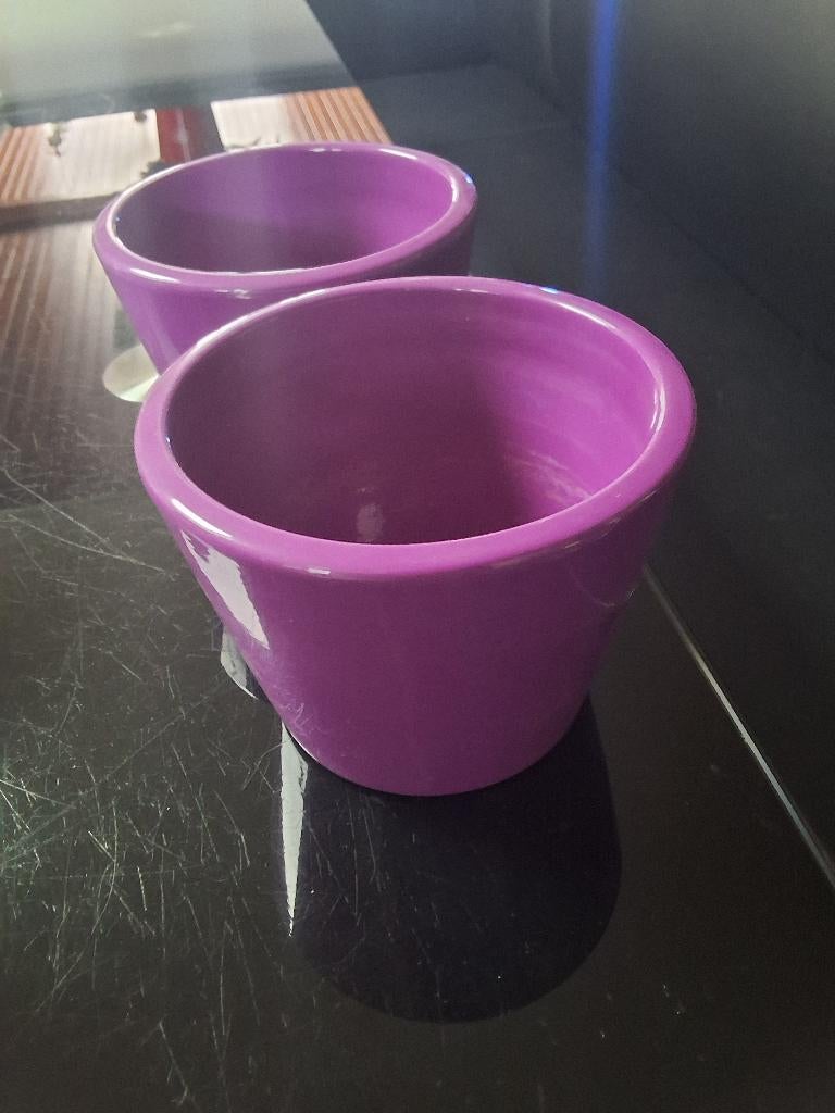 POTJES OM PLANTEN IN TE ZETTEN, Tuin en Terras, Overige materialen, Rond, Zo goed als nieuw, Minder dan 40 cm