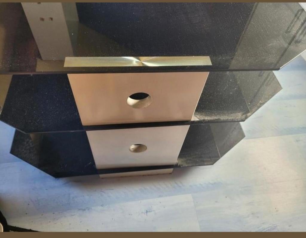 Meuble tv en verre, Enlèvement ou Envoi, Utilisé, Verre