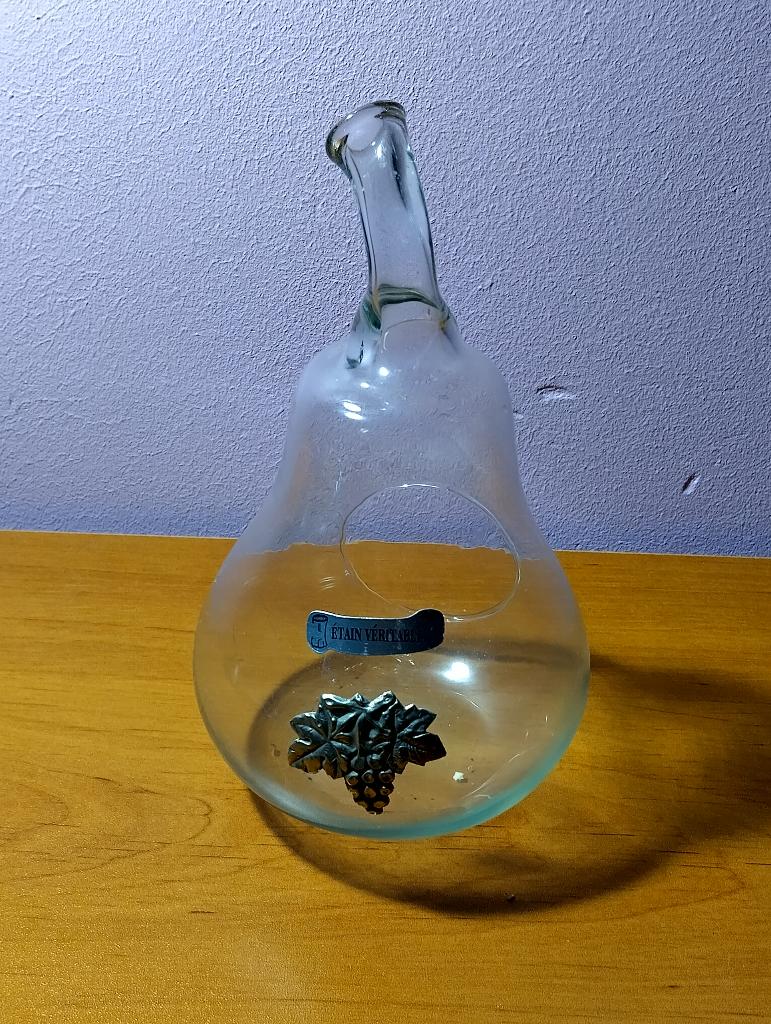 Poire en verre grappe raisin en étain vintage année 90, Enlèvement