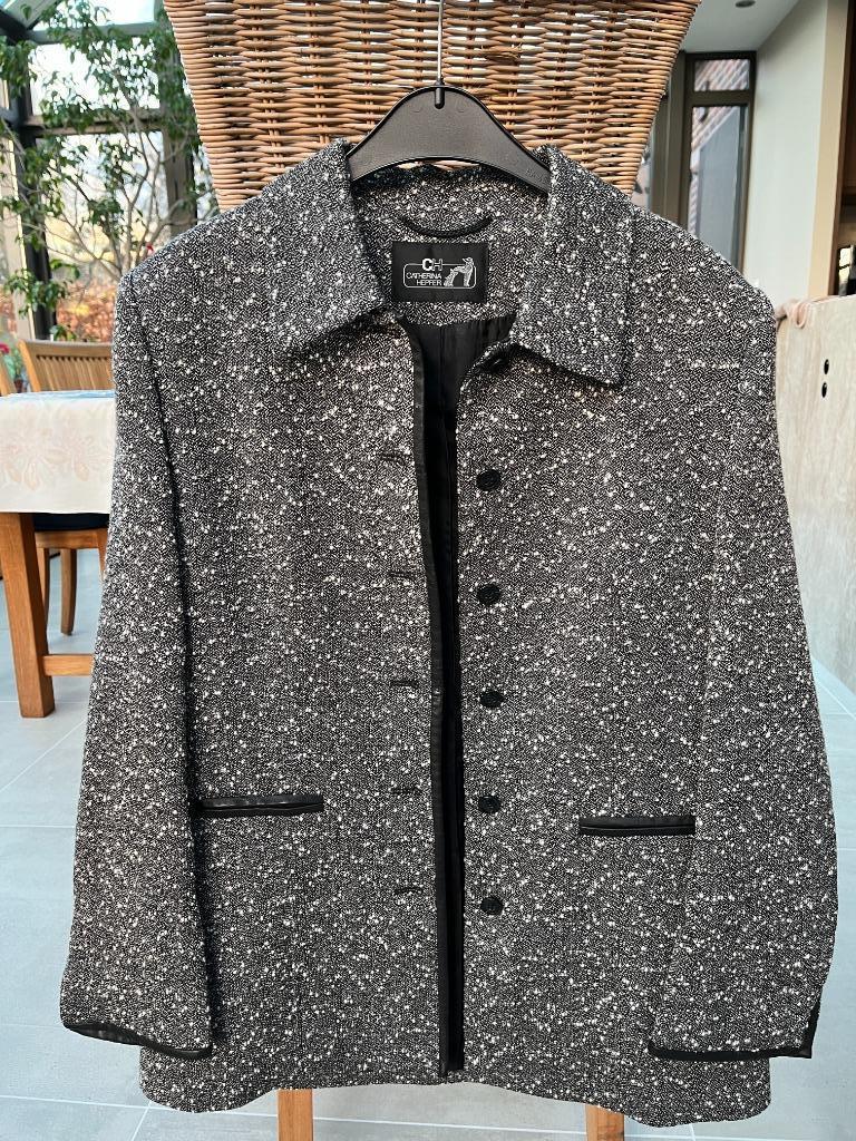 Mantelpak Catherina Hepfer, Kleding | Dames, Kostuum of Pak, Zo goed als nieuw, Grijs, Catherina Hepfer