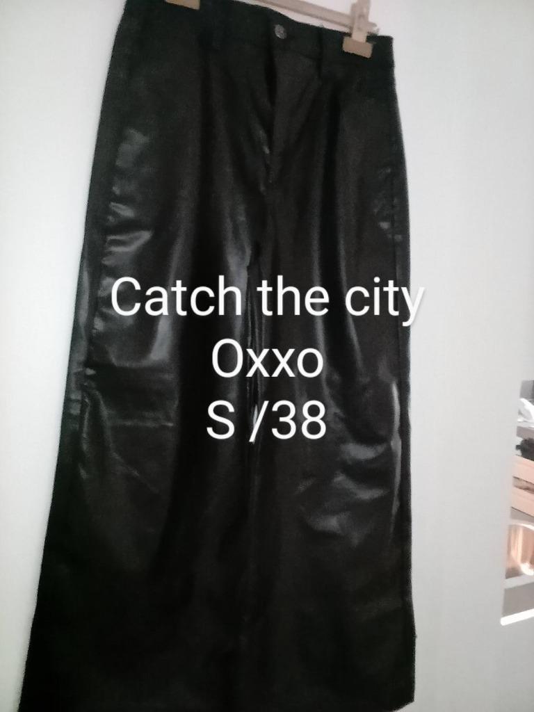 Pantalon femme large noir simili cuir, Enlèvement, Noir