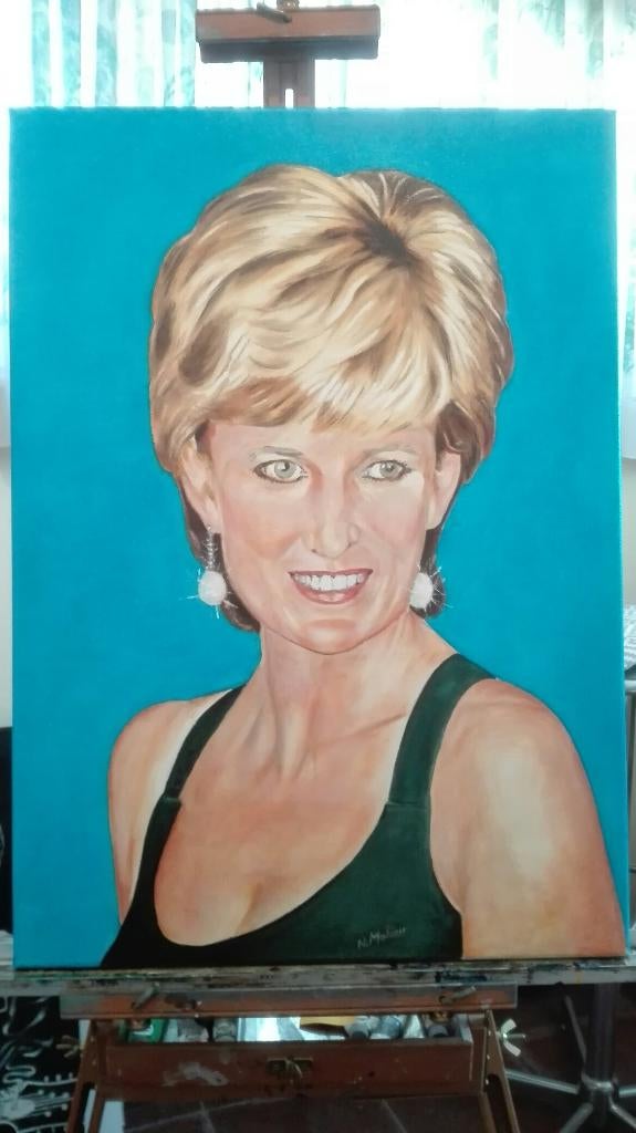 olieverfschilderij  Princes Diana, Antiquités & Art, Enlèvement