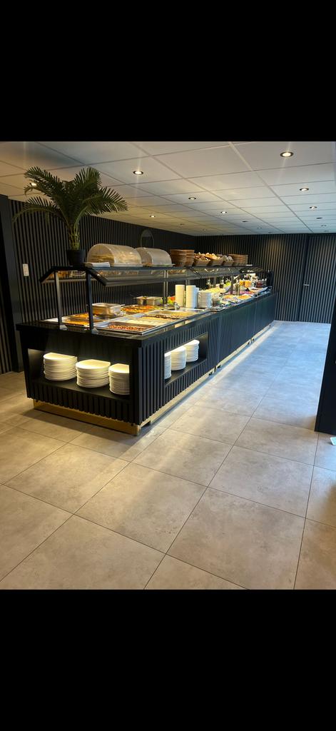 3 comptoirs de petit déjeuner buffet ouverts professionnels, Enlèvement, Éclairage