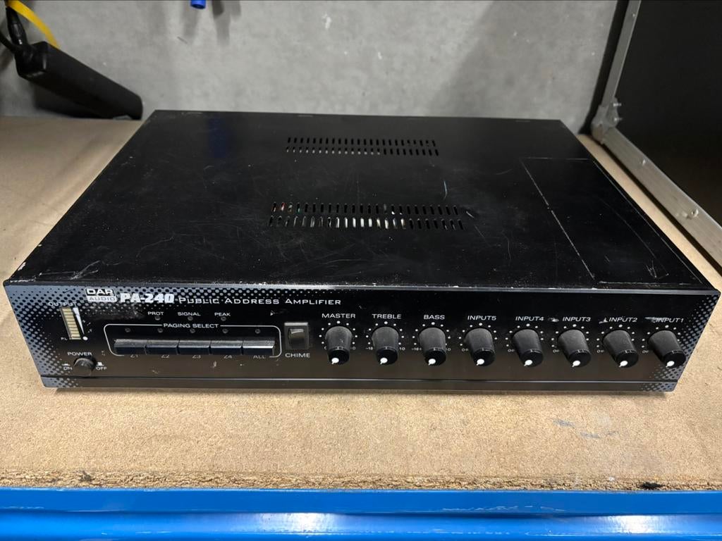 DAP PA240, 100 Volt versterker 4 zones, 4 mic, 1 aux, Overige merken, Overige systemen, Ophalen of Verzenden, Zo goed als nieuw