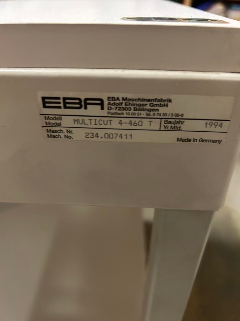 Papiersnijder Eba, Enlèvement, Utilisé