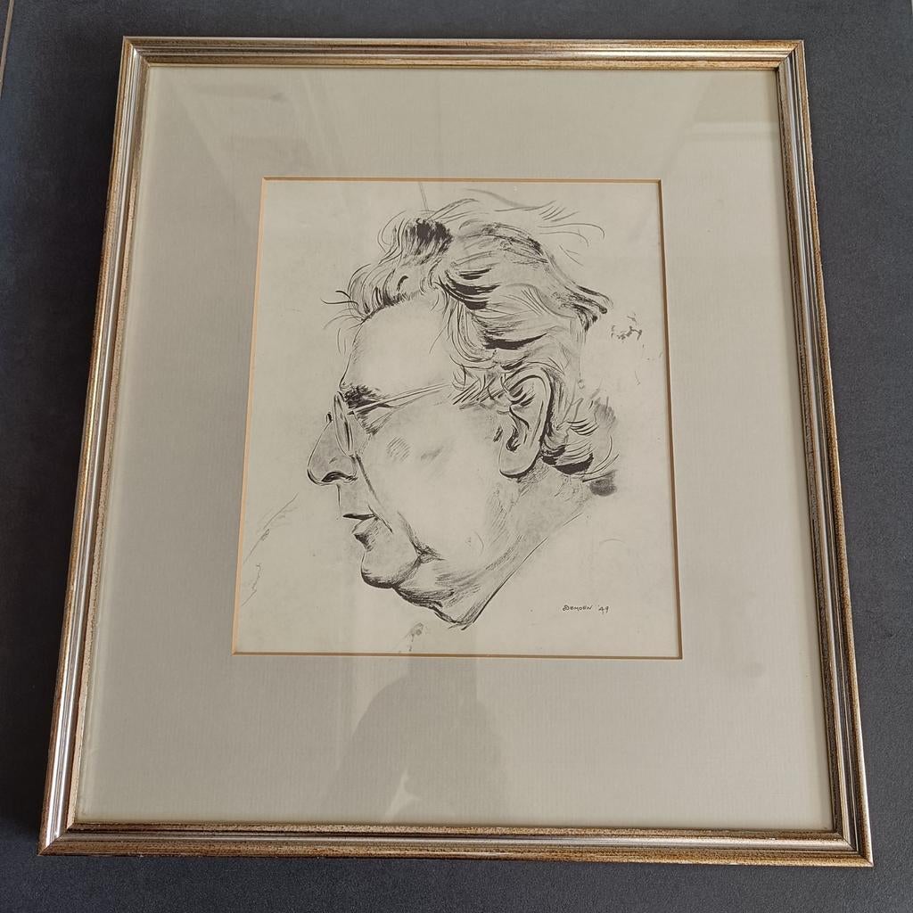 Portret door Demoen 1949, Antiek en Kunst, Ophalen of Verzenden