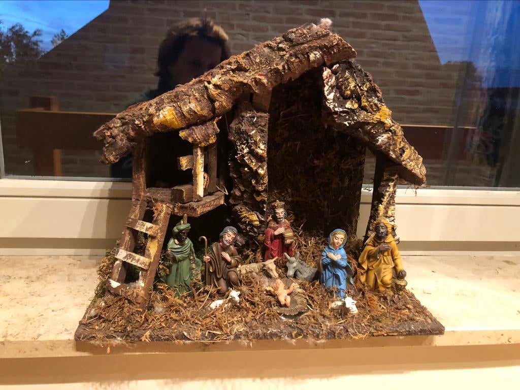 Heel mooi heel oud kerststalletje + kerstlichtjes, Ophalen