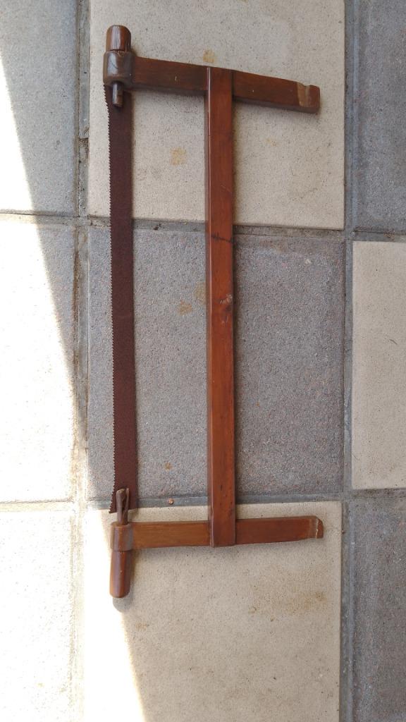 Ancienne scie à cadre en bois – rénovée, Enlèvement