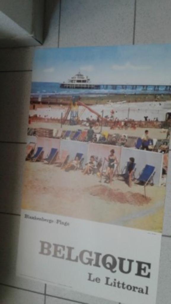 affiche Blankenberge plage, Belgique le littoral 1966, Verzenden