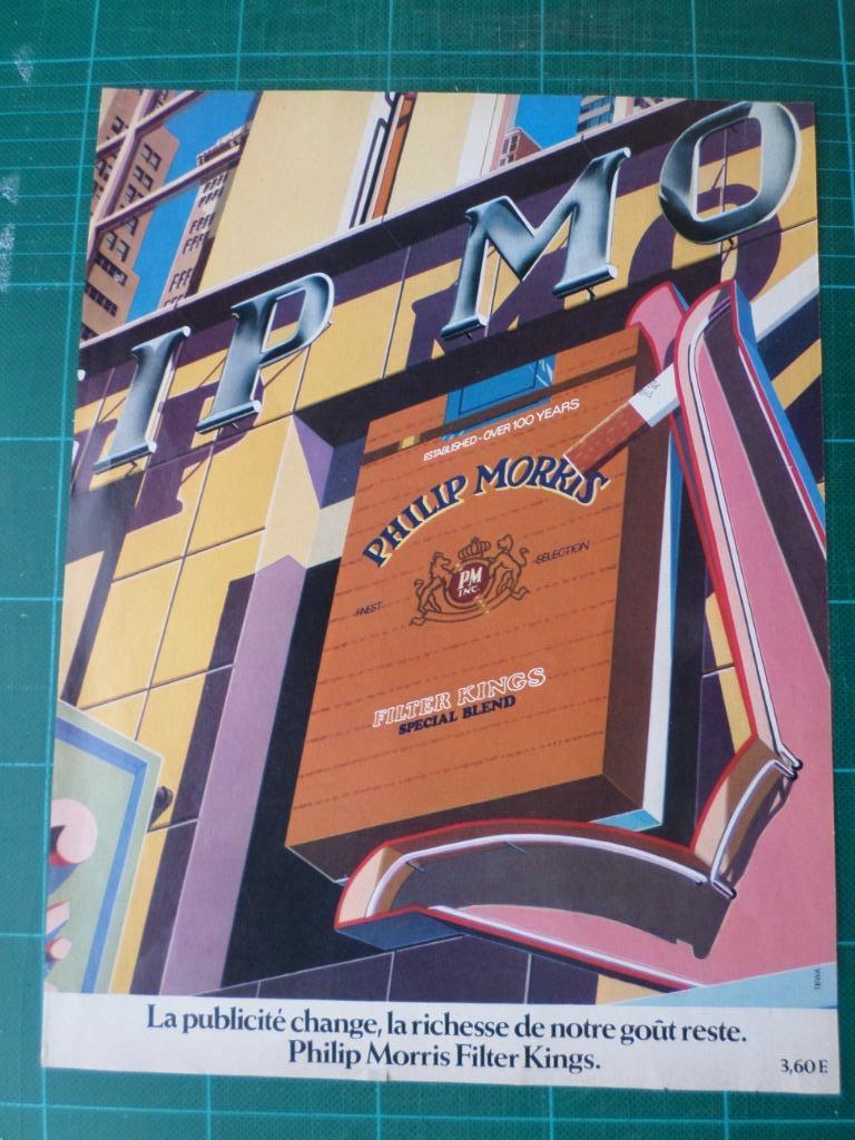 Philip Morris cigarettes - publicité papier - 1977, Collections, Enlèvement ou Envoi, Utilisé, Autres types