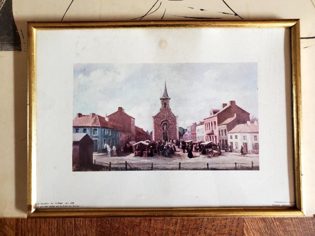 La Louvière Saint-Vaast place du marché 1865., Antiquités & Art, Enlèvement ou Envoi