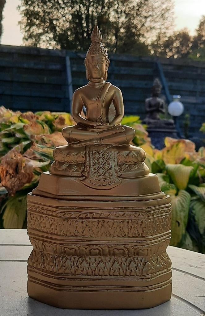 Beeld,Zittende Boeddha,Buddha,Thai-goudkleur,,,,Thailand, Ophalen, Nieuw
