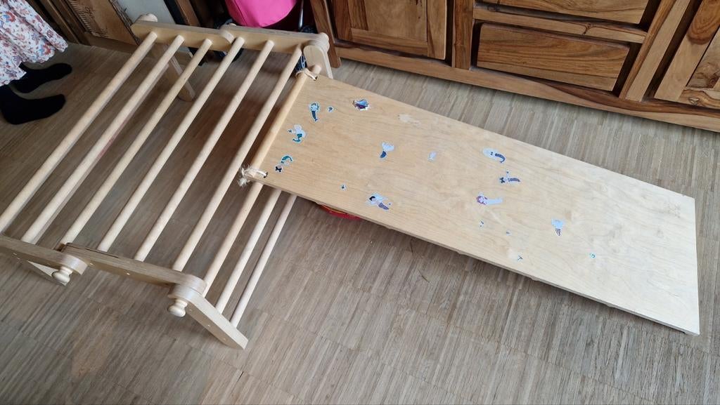 Verstelbaar houten klimrek met glijbaan ette tete, Enlèvement, Utilisé, Autres types