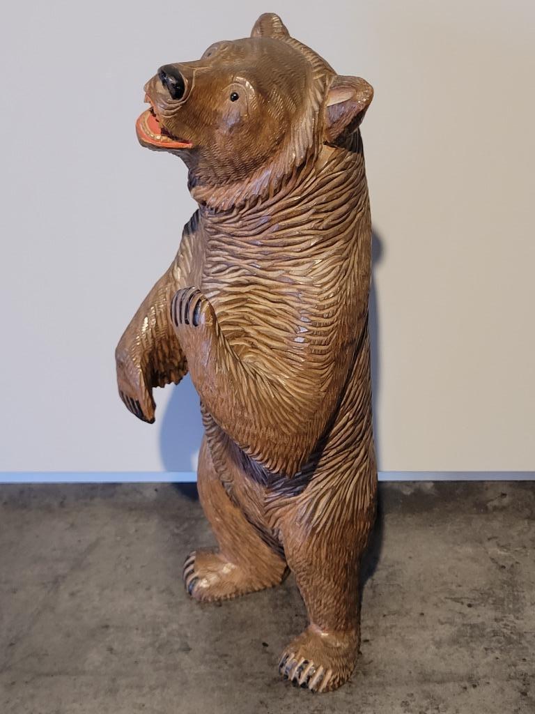 ancien ours en bois Brienz forêt noir 30 cm, Antiquités & Art, Enlèvement ou Envoi