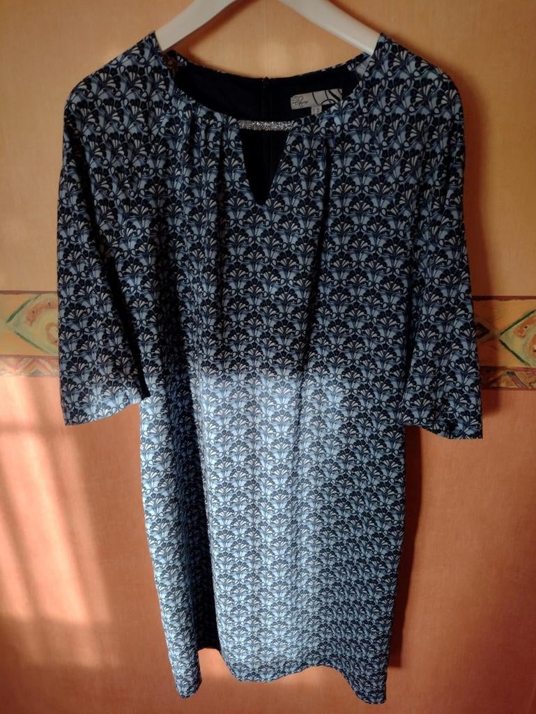 Jurk met 3/4 mouw maat 40, Kleding | Dames, Jurken, Blauw, Ophalen of Verzenden, Zo goed als nieuw, ANDERE