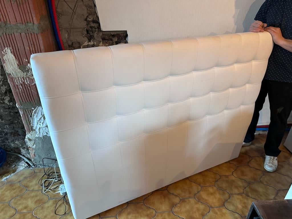 Tête de lit 160 cm, Enlèvement, Utilisé, Blanc, Deux personnes