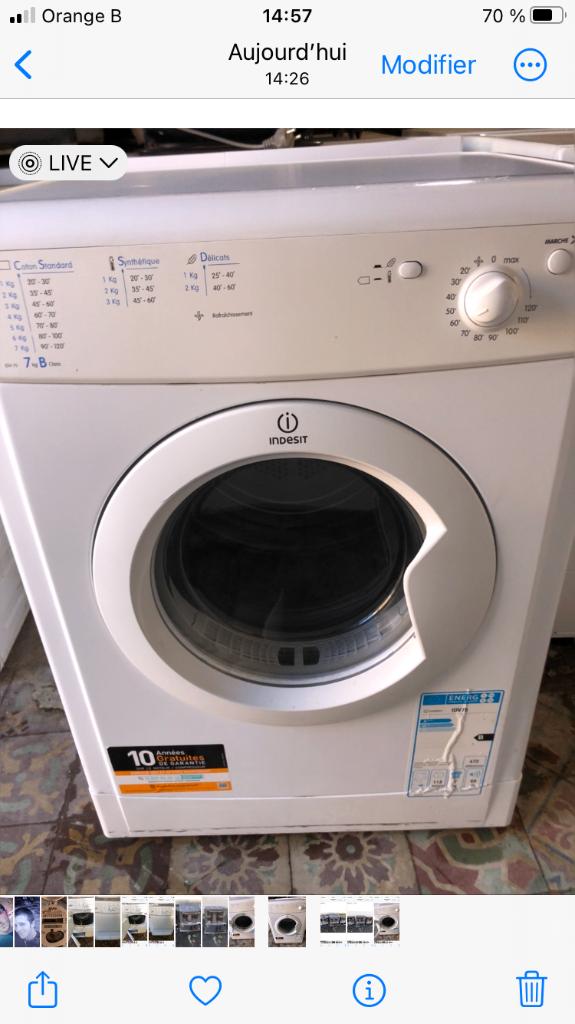 Sèche-linge Indesit à évacuation impeccable, Electroménager, Enlèvement