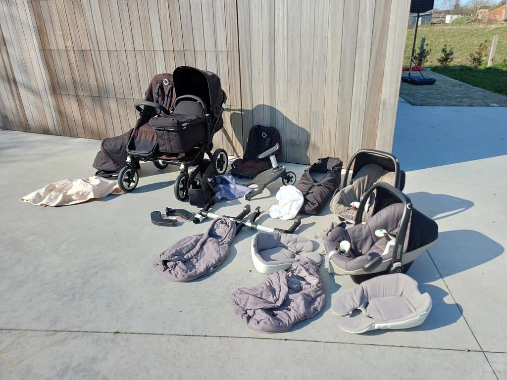 Bugaboo donkey duo + plankje + maxi-cosi's, Kinderen en Baby's, Ophalen, Gebruikt, Kinderwagen of Buggy