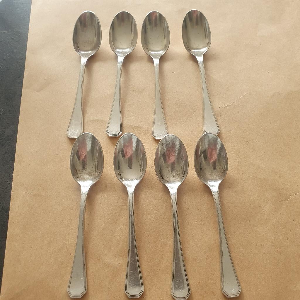 Christofle mokkalepeltjes – model America – 8 st, Ophalen, Gebruikt, Los bestek