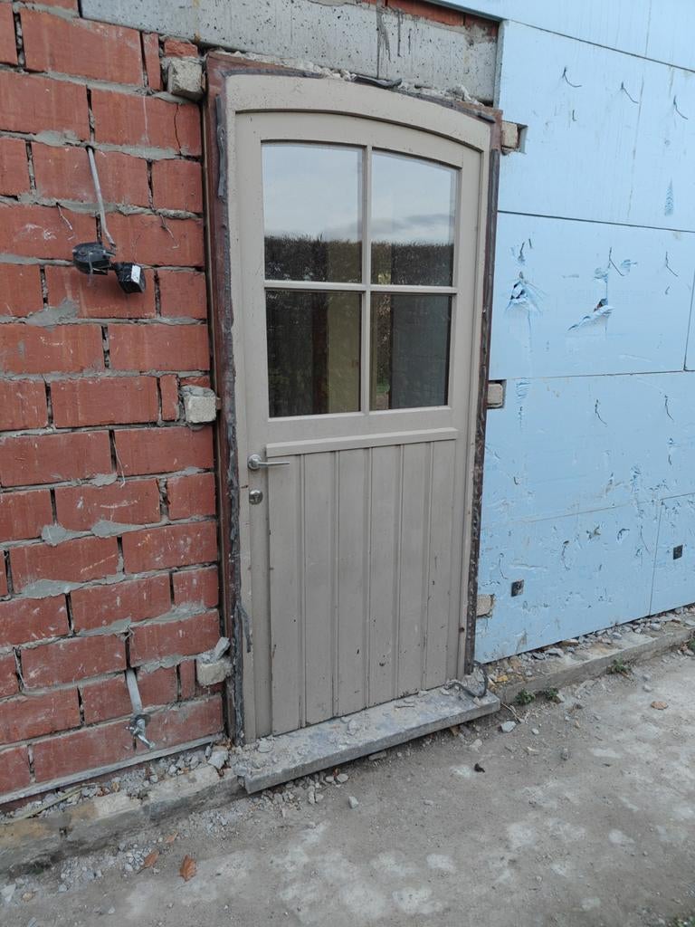 Deur met raampje 103x215, Doe-het-zelf en Bouw, Deuren en Vliegenramen, Ophalen