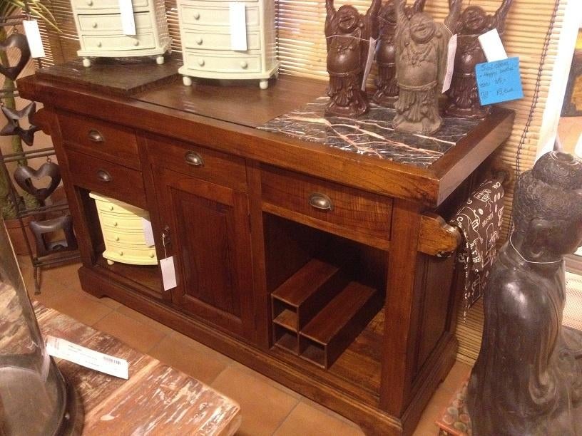 HANDGEMAAKT KEUKENBLOK - HAKBLOK - KEUKENEILAND Flamant, Antiquités & Art, Curiosités & Brocante, Enlèvement